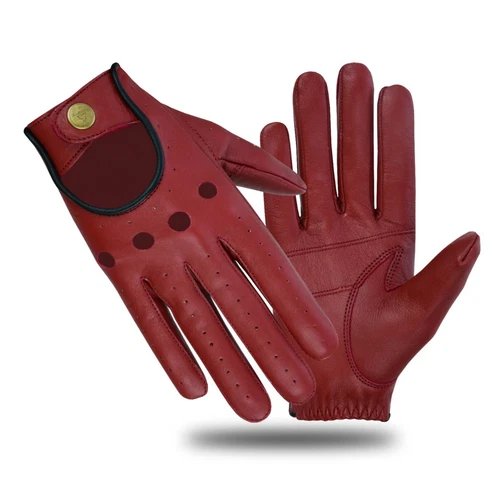Driving Gloves for Women Leather Gloves Women – Maroon Full finger Car E-Bike
