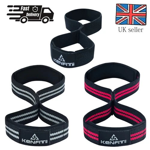 Figure 8 Weight Lifting Straps Deadlift Padded Wrist Support Gym Fitness Kenfit