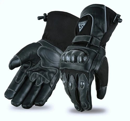 Motorcycle Gloves full Leather Thermal Winter Carbon Knuckle Protection KENFIT